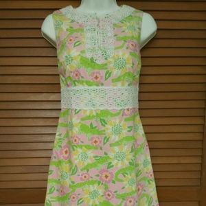 Lilly Pulitzer Late 90s Pink Croc Dress Sz 2